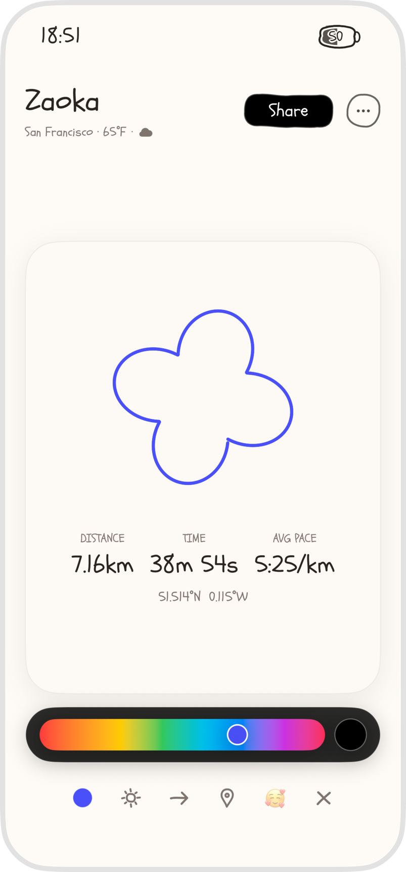 ZaoKa run card color customization